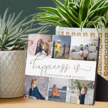 Plaque Photo Le bonheur est | Nana 6 Photo Collage Easel<br><div class="desc">Collage photo avec 6 de vos photos préférées et votre texte personnalisé. "le bonheur est" est écrit à la main dans une calligraphie élégante et mignonne avec un coeur d'amour, et le modèle est mis en place pour que vous finissiez la citation. Le libellé de l'exemple dit "le bonheur c'est...</div>
