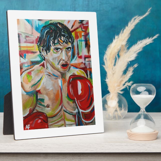 Plaque Photo Le Boxer Peinture par Alfred Fox (Côté)