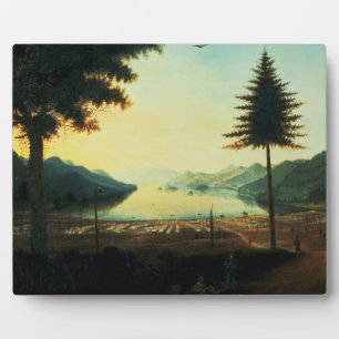 Plaque Photo Le campement au lac George, New York, 1759 (pétrol