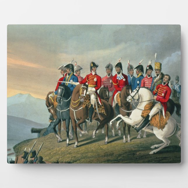 Plaque Photo Le duc de Wellington et son état-major traversant (Devant)