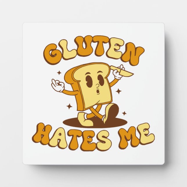 Plaque Photo Le gluten me déteste (Devant)