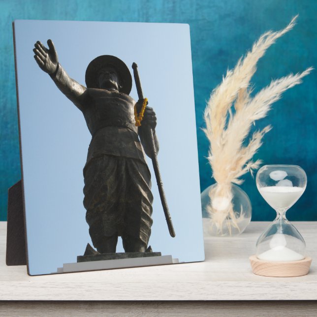 Plaque Photo Le Grand Roi Anouvong ... Vientiane, Laos (Côté)