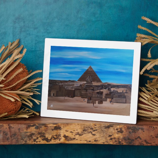 Plaque Photo Le Grand Sphinx et la Pyramide de Khafre (Côté)