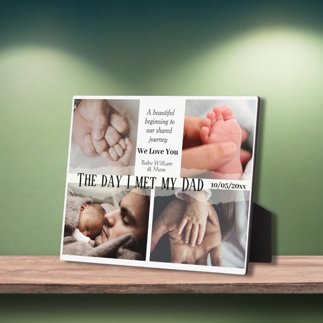 Plaque Photo Le jour où j'ai rencontré mon père 4 Photo collage (Créateur téléchargé)