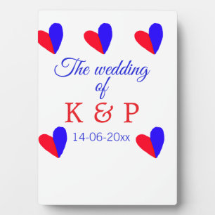 Plaque Photo Le mariage du nom de couple lettre initiale date