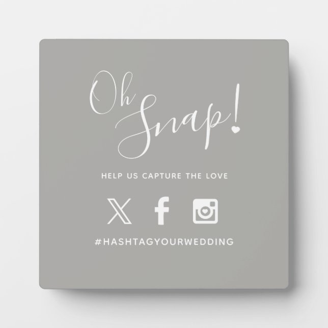 Plaque Photo Le mot-clic est simple texte gris blanc (Devant)