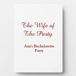 Plaque Photo Le nom de la fête de bachelorette de l'épouse date