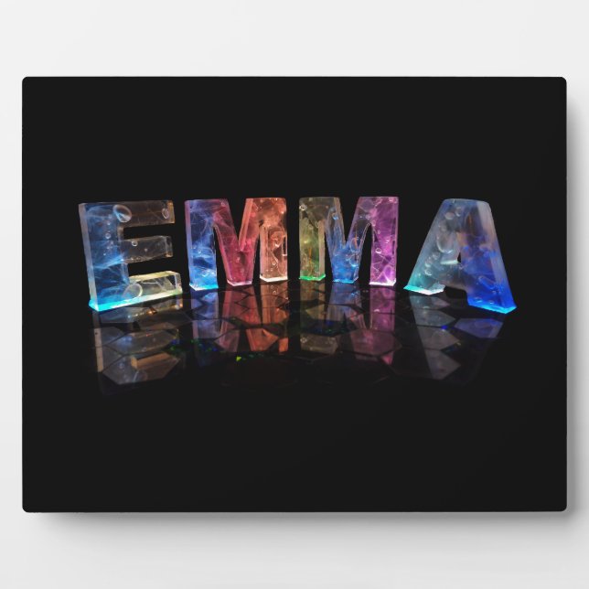 Plaque Photo Le nom Emma en lumières 3D (photo) (Devant)