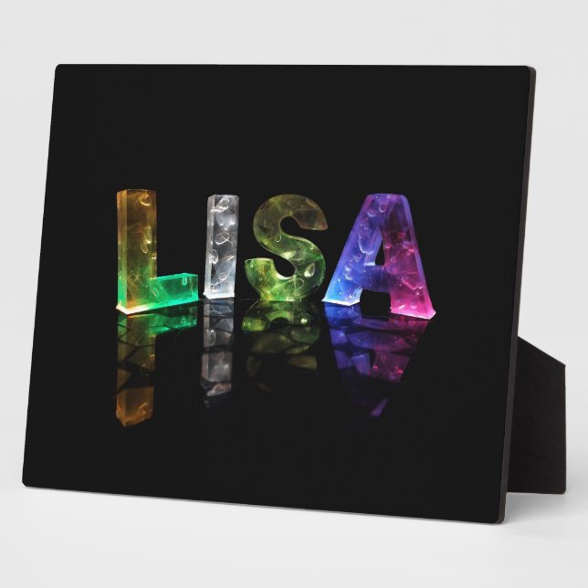 Plaque Photo Le nom Lisa en lumières 3D (photo) (Côté)