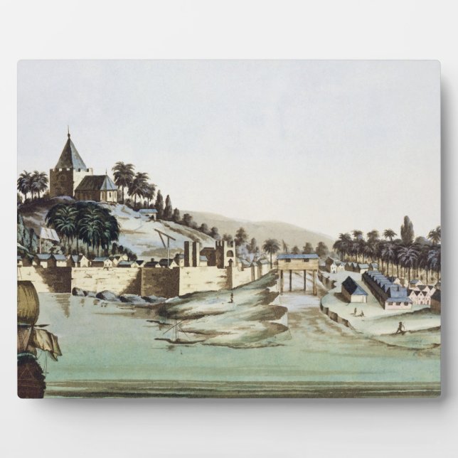 Plaque Photo Le port et la ville de Malacca, Malaisie, illustra (Devant)