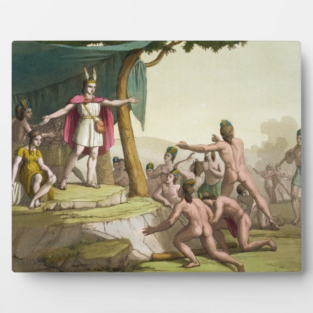 Plaque Photo Le roi Manco Capac et la reine Coya Mama reçoivent (Devant)