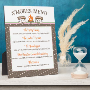 Plaque Photo Le sexe de S'Mores révèle le menu baby shower bonf