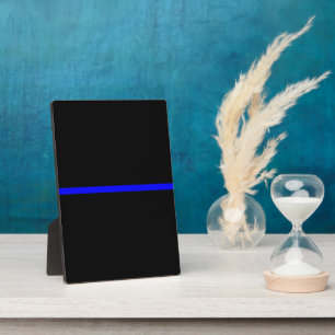 Plaque Photo Le Symbolique Ligne Bleue Mince Horizontale Noir