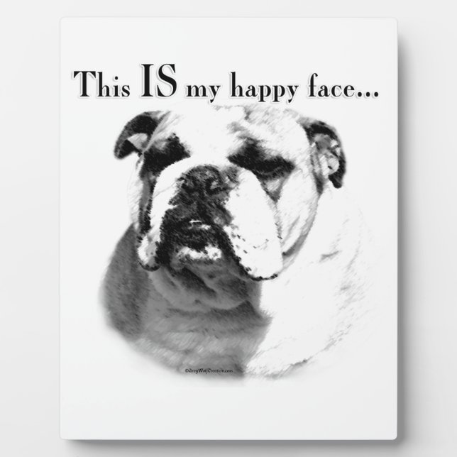 Plaque Photo Le visage joyeux de Bulldog (Devant)