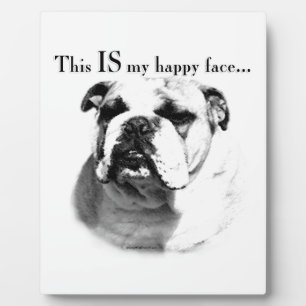 Plaque Photo Le visage joyeux de Bulldog