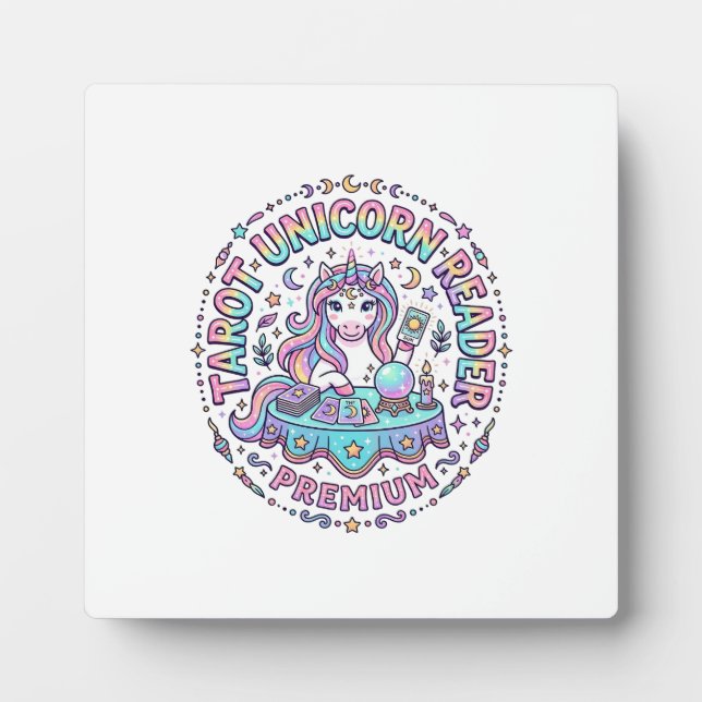 Plaque Photo Lecteur de Tarot Licorne Premium Impression Drôle  (Devant)