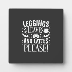 Plaque Photo Leggings Halloween Feuilles et Lattés Café d'autom