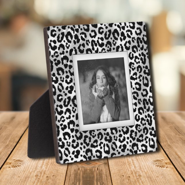 Plaque Photo Leopard Motif sans cadre Photo Easel Retour (Leopard Pattern Frameless Photo Easel Back Plaque)