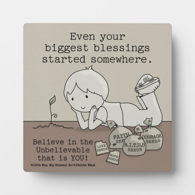 Plaque Photo Les Bénédictions Ont Commencé Quelque Part (Devant)