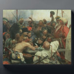 Plaque Photo Les Cosaques de Zaporozhye écrivent une lettre<br><div class="desc">Numéro de la collection d'images : BAL239484 Les Cosaques de Zaporozhye écrivent une lettre au sultan turc,  1890-91 (huile sur toile). Repin,  Ilya Efimovich (1844-1930) huile sur toile. Musée russe d'Etat,  Saint-Pétersbourg,  Russie. 19e</div>