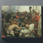 Plaque Photo Les Cosaques de Zaporozhye écrivent une lettre<br><div class="desc">Numéro de la collection d'images : BAL239484 Les Cosaques de Zaporozhye écrivent une lettre au sultan turc,  1890-91 (huile sur toile). Repin,  Ilya Efimovich (1844-1930) huile sur toile. Musée russe d'Etat,  Saint-Pétersbourg,  Russie. 19e</div>