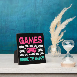 Plaque Photo Les jeux me rendent heureux