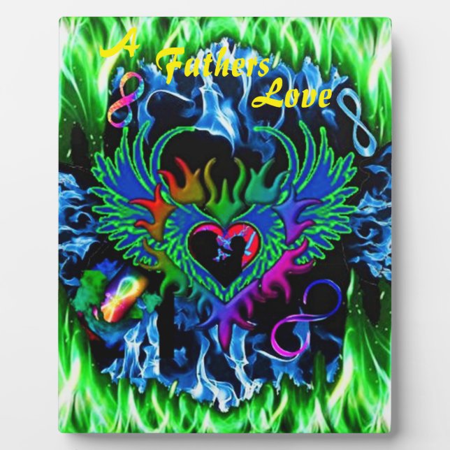 Plaque Photo Les Pères Aiment Poème Personnalisé Tablet op Plaq (Devant)