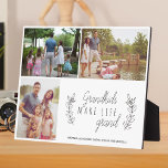Plaque Photo Les petits-enfants font la vie grand photo collage<br><div class="desc">Un collage photo de famille avec une citation réfléchie et modifiable "petits-enfants font la vie grand" faisant un cadeau élégant et mignon pour les grands-parents à l'occasion d'un anniversaire,  d'une Fête des pères ou de la fête des mères. Fête des grands-parents ou Noël.</div>
