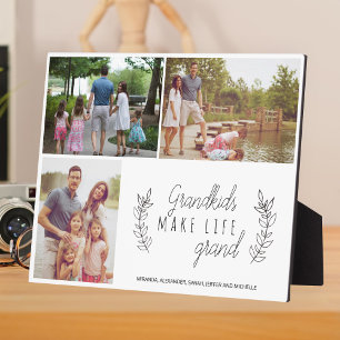 Plaque Photo Les petits-enfants font la vie grand photo collage