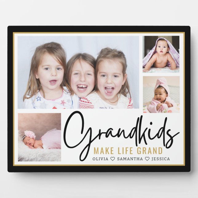 Plaque Photo Les petits font la vie Grands grands-parents 4 Pho (Devant)