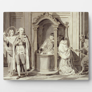 Plaque Photo Les Sept Sacrements : Confession, 1779 (stylo, bru