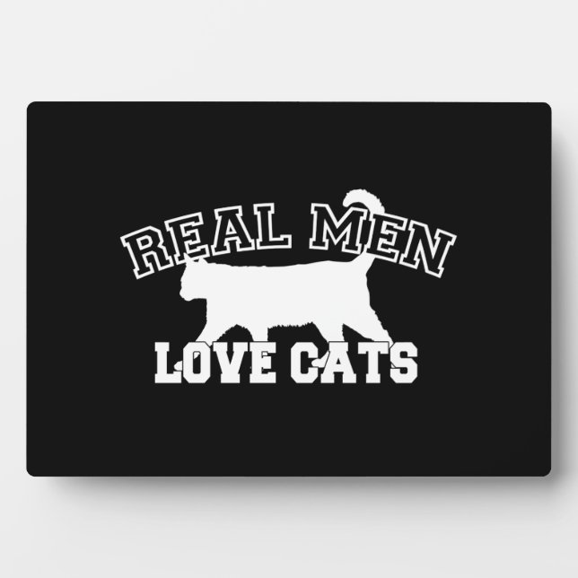Plaque Photo Les vrais hommes aiment les chats Silhouette (Devant)