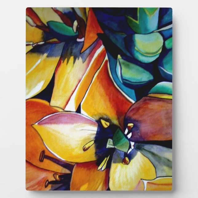 Plaque Photo L'étoile jaune de Bethléem l'aquarelle de fleurs (Devant)