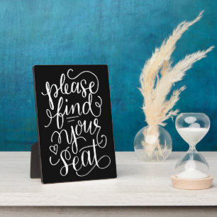 Plaque Photo Lettré À La Main S'Il Vous Plaît Trouver Votre Siè