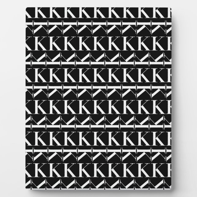 Plaque Photo Lettre initiale K Monogramme, Choisir la couleur A (Devant)