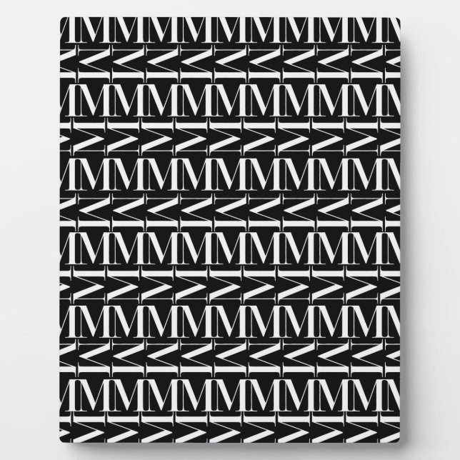 Plaque Photo Lettre initiale M (Devant)