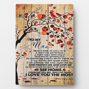 Plaque Photo Lettre mignonne au mari   Beau Cadeau Pour Mari