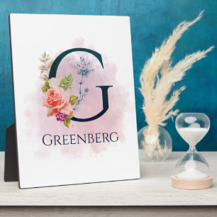 PLAQUE PHOTO LETTRE MONOGRAPHIQUE FLEURIE G AQUATICOLE