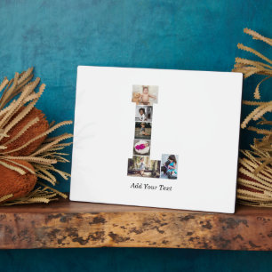 Plaque Photo Lettre noire et blanche L Photo Collage