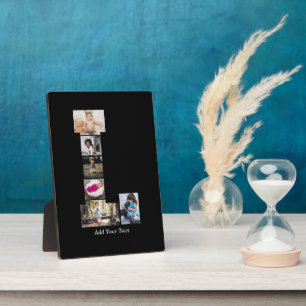Plaque Photo Lettre noire et blanche L Photo Collage