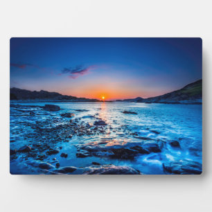 Plaque Photo Lever De Soleil Au-Dessus D'Horizon À Seashore À L