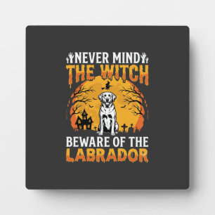Plaque Photo L'Halloween Labrador Attention au Chien