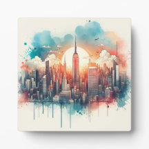 "L'harmonie urbaine : un paysage urbain en aquarel