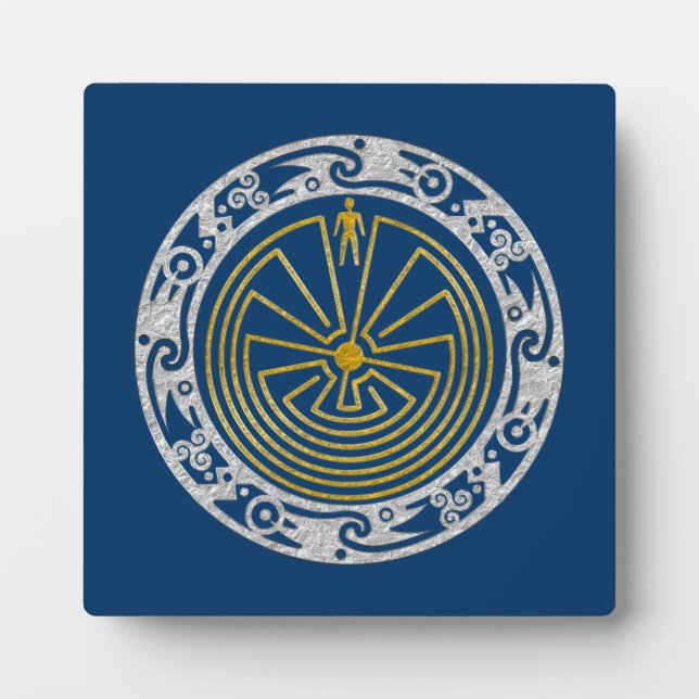 Plaque Photo L'homme dans le Maze - Ornement or argent (Devant)