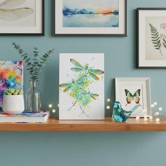 Plaque Photo Libellule sarcelle éclaboussure  (Créateur téléchargé)