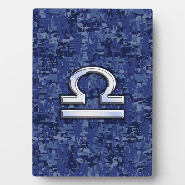 Plaque Photo Libra Zodiac Connexion Camouflage numérique bleu (Devant)
