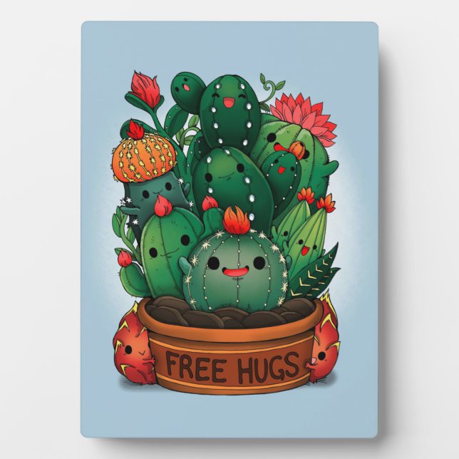 Plaque Photo Libres Hugs Succulents (Devant)