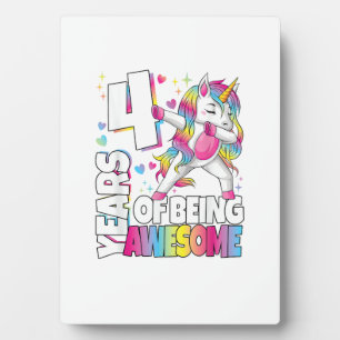 Plaque Photo Licorne de 4 ans 4 ans d'être génial 4e A