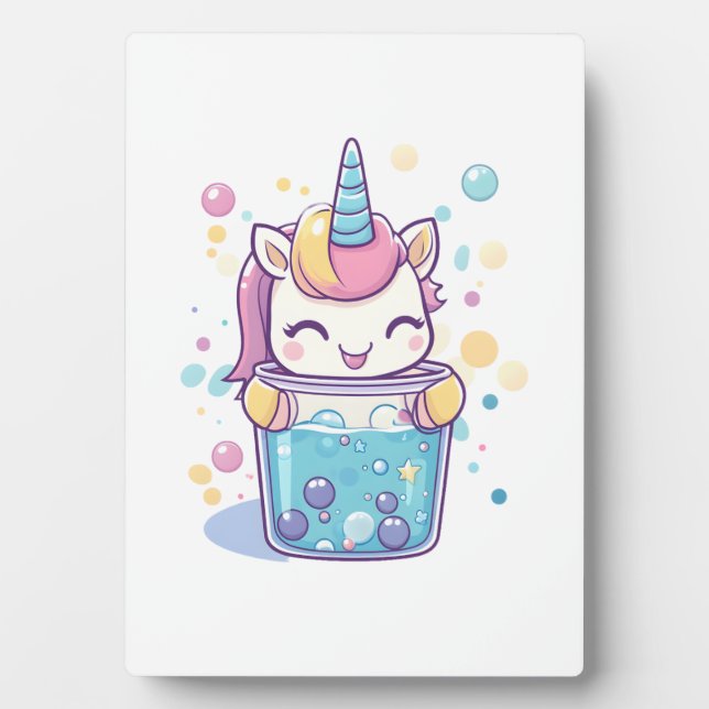 Plaque Photo Licorne de Bubble Tea (1) (Devant)