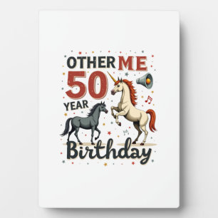 Plaque Photo Licorne de cheval drôle de 50e anniversaire Graphi